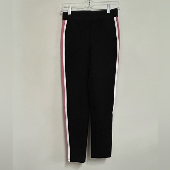 Zara Basic Women's Medium Pull On Legging Pink + White Stripe Athletic Pants - Picture 5 of 9